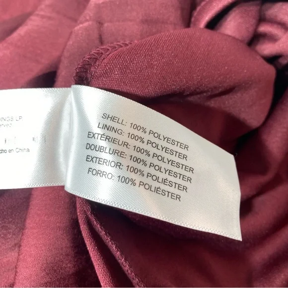 Motherhood Women’s Smocked BabyDoll Maternity Dress Burgundy Size Large - Picture 10 of 11